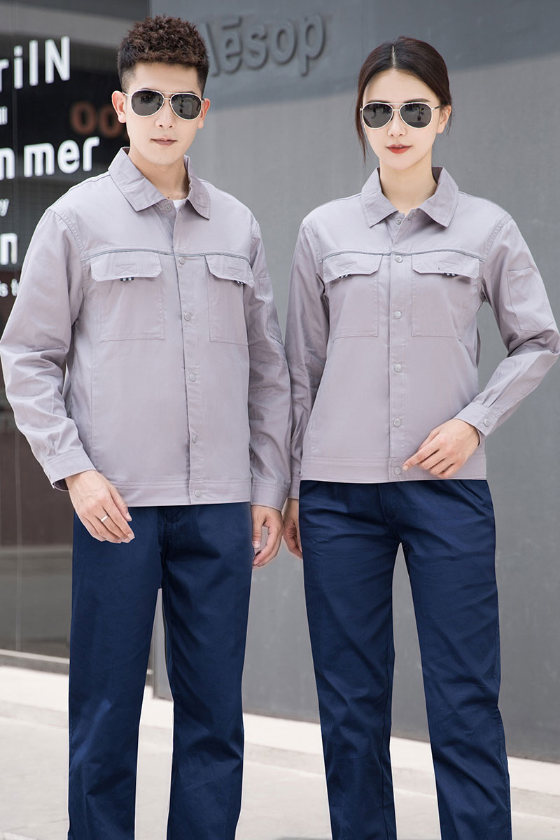 夏季長袖純棉工作服