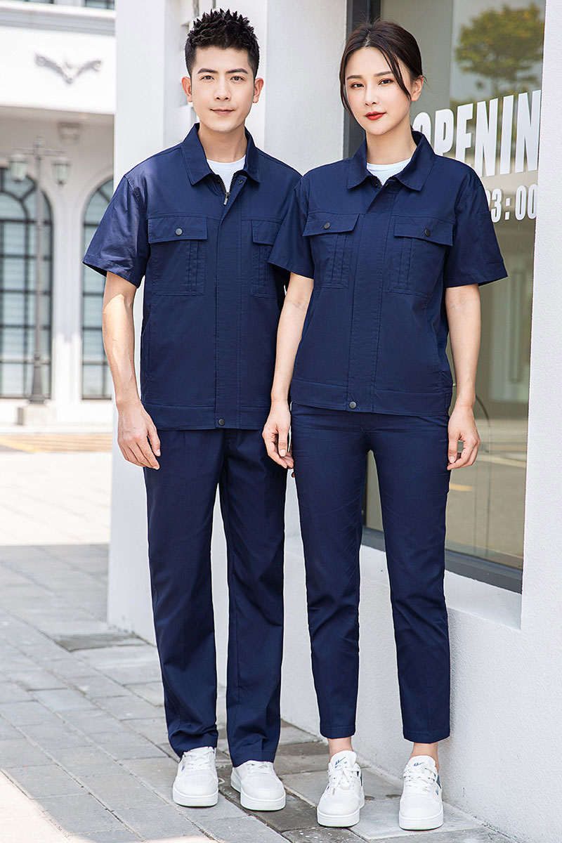 夏季短袖純棉工作服