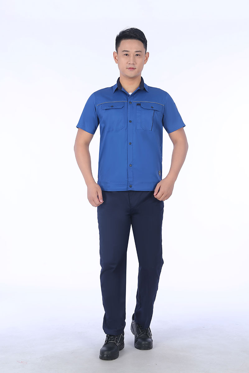 短袖工作服孔藍正