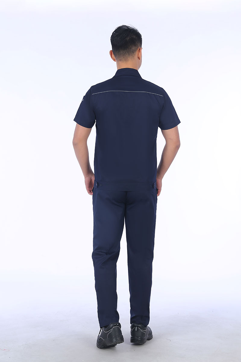 短袖工作服藏藍背
