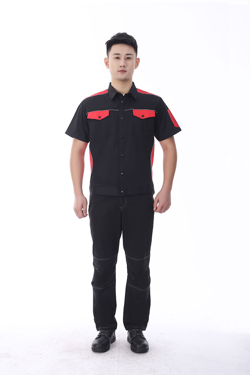 防撕裂工作服黑色紅