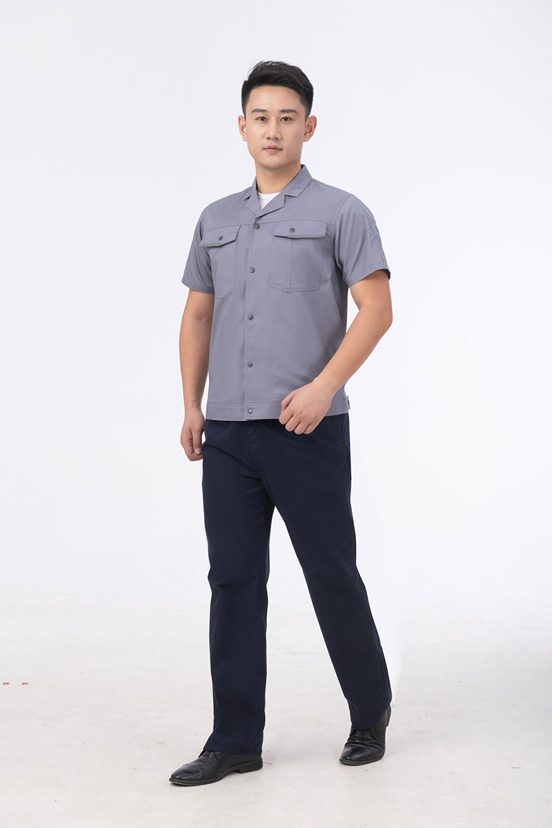 彈力款工作服灰色