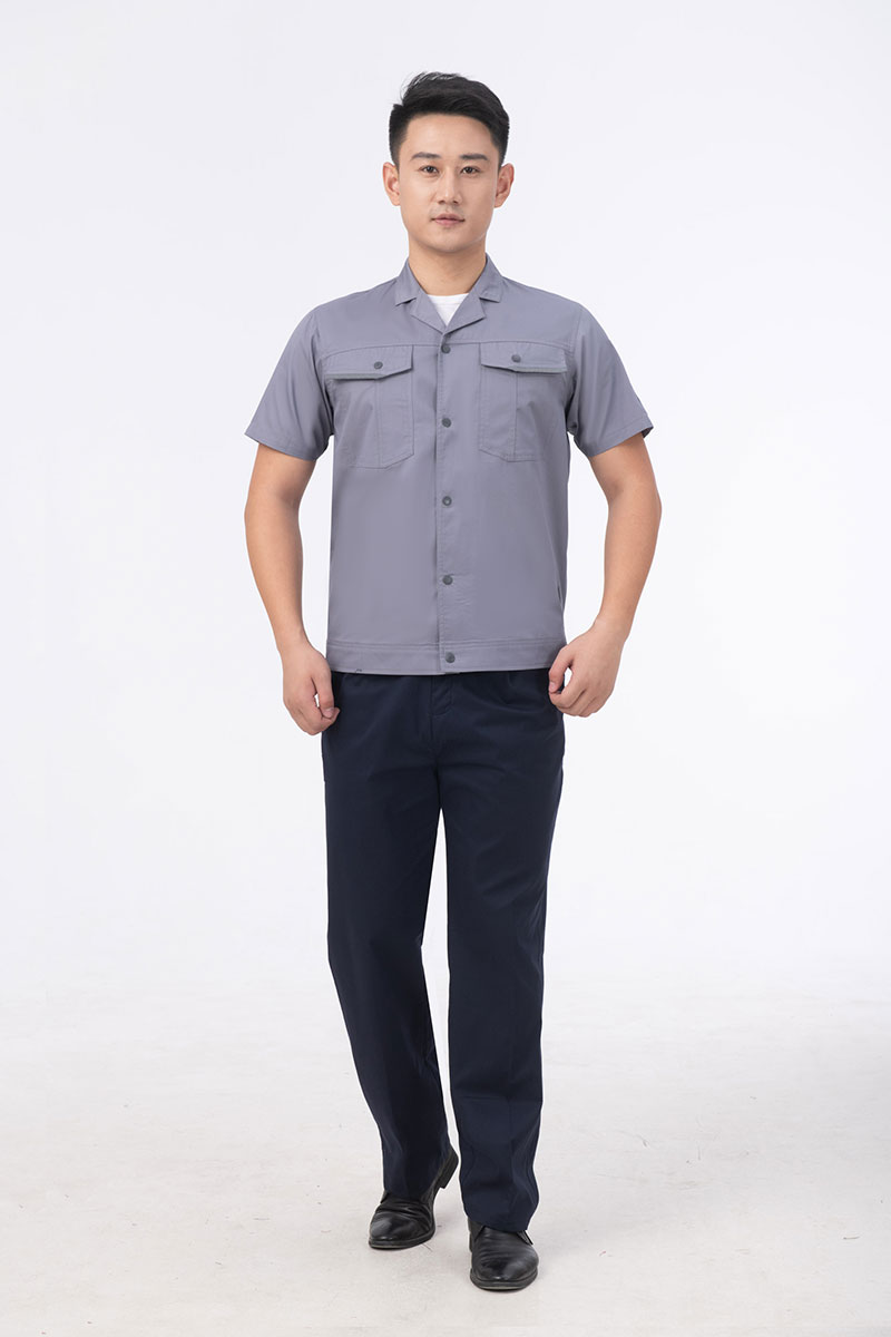 彈力款工作服灰色