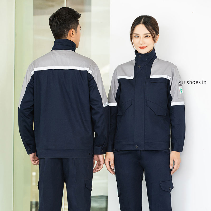 全棉拼色防靜電工作服