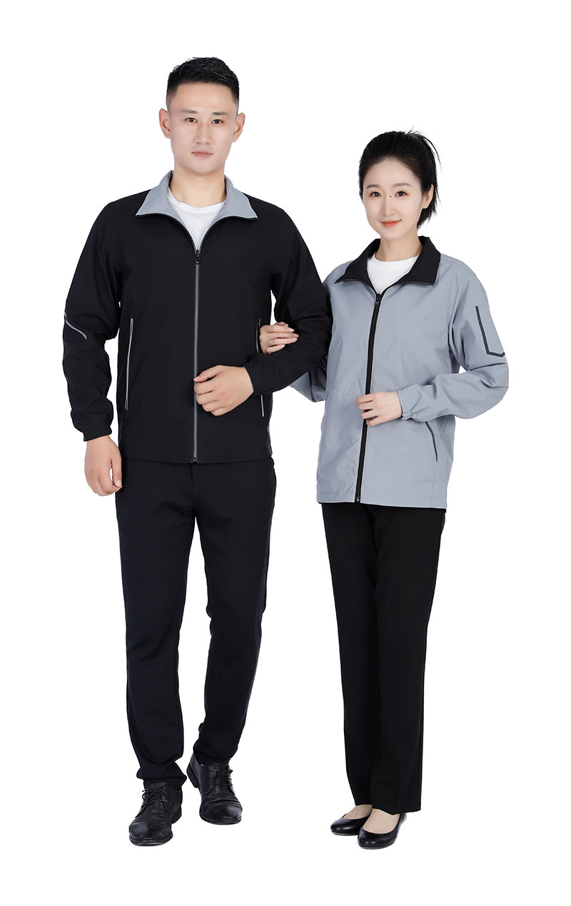 雙面夾克工作服灰黑